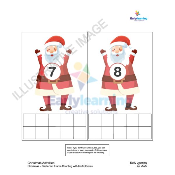 Santa Ten Counting with Unifix Cubes